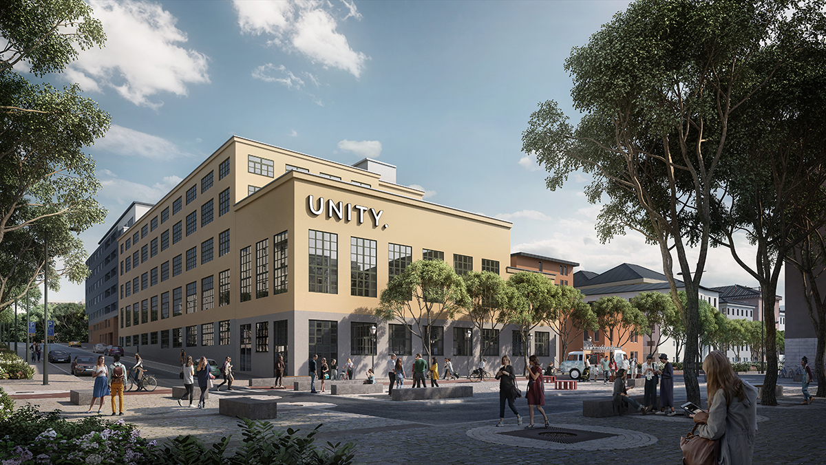 Unity, a converted industrial building in Hammarby Sjöstad, Stockholm