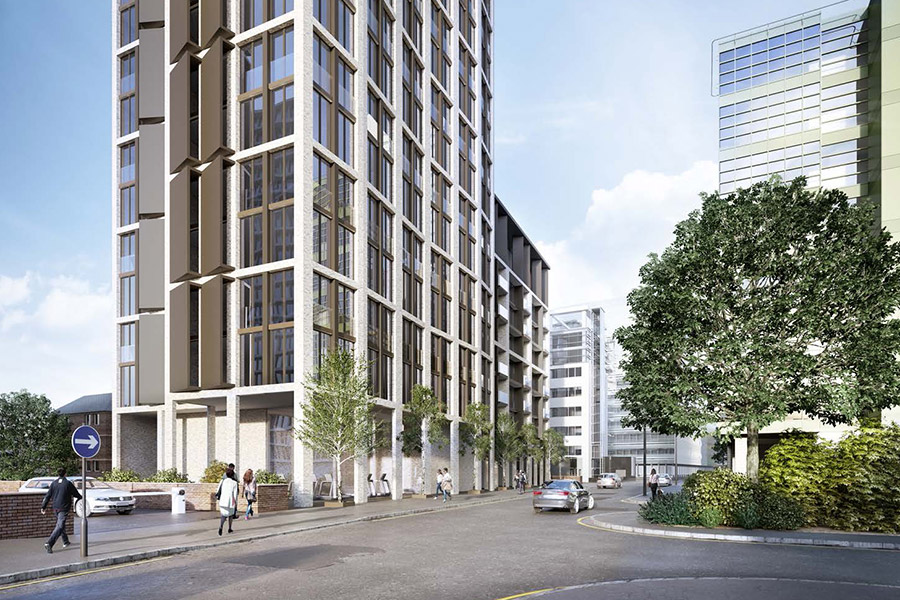 Residential tower in Croydon, London