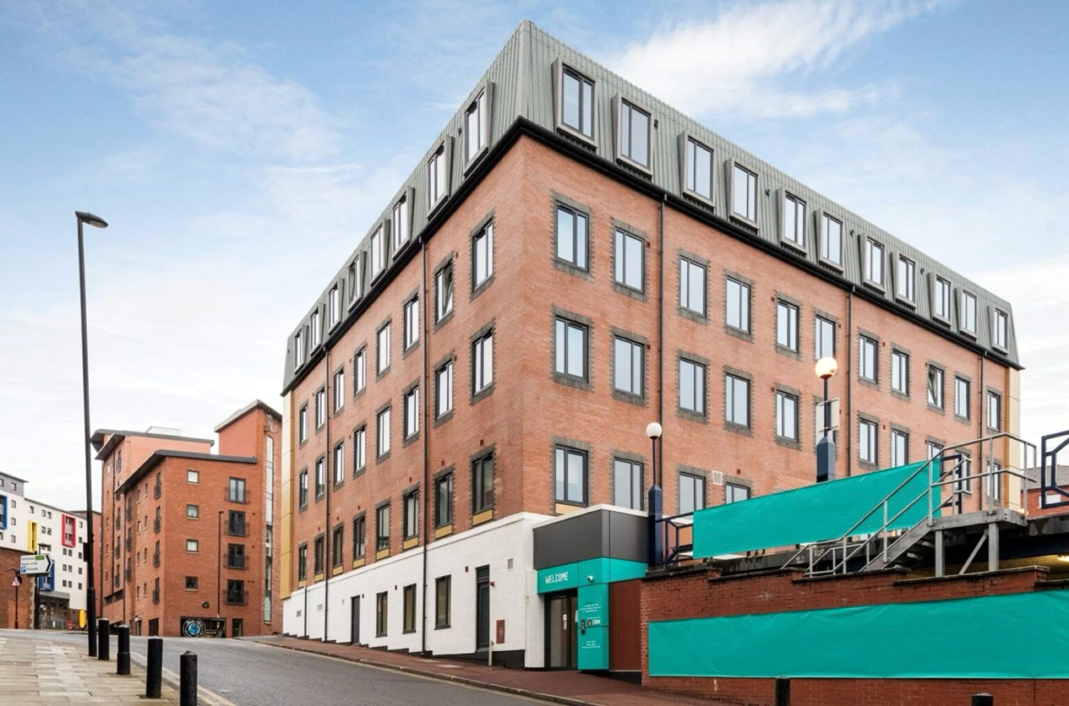 Red-brick residential block in Newcastle